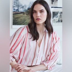 NWT Anthropologie Velvet by Graham & Spencer Whitley Ombré Stripe Top